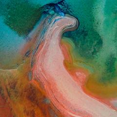 Coloured Sand in a wave pattern