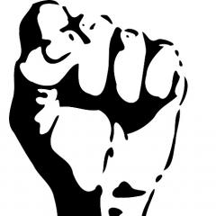 fist, black and white; Image via Pixabay, CC0 Public Domain