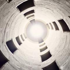 silo interior, black and white; Image via Pixabay, CC0 Public Domain