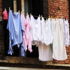 clothing drying on line; Image via Pixabay, CC0 Public Domain